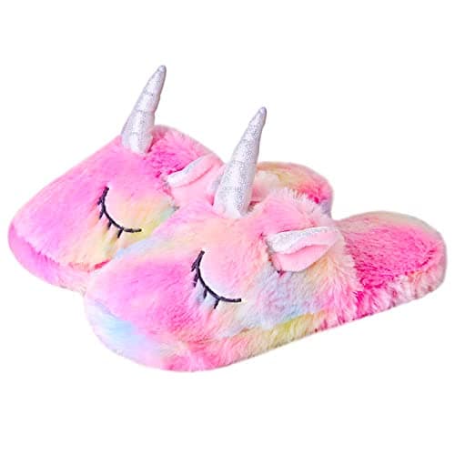 Anddyam Kids Family Cute Cat Household Anti-Slip Indoor Home Slippers for Girls and Boys (10-12 Little Kid)