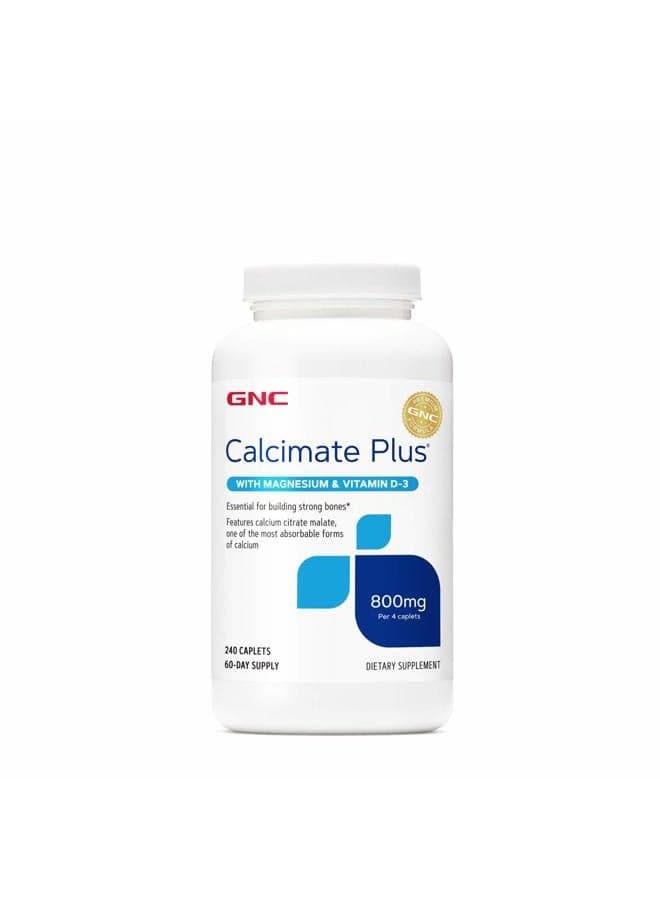 Calcimate Plus 800mg Supplement, Supports Strong Bones, Enhances Calcium Absorption, 60 Servings