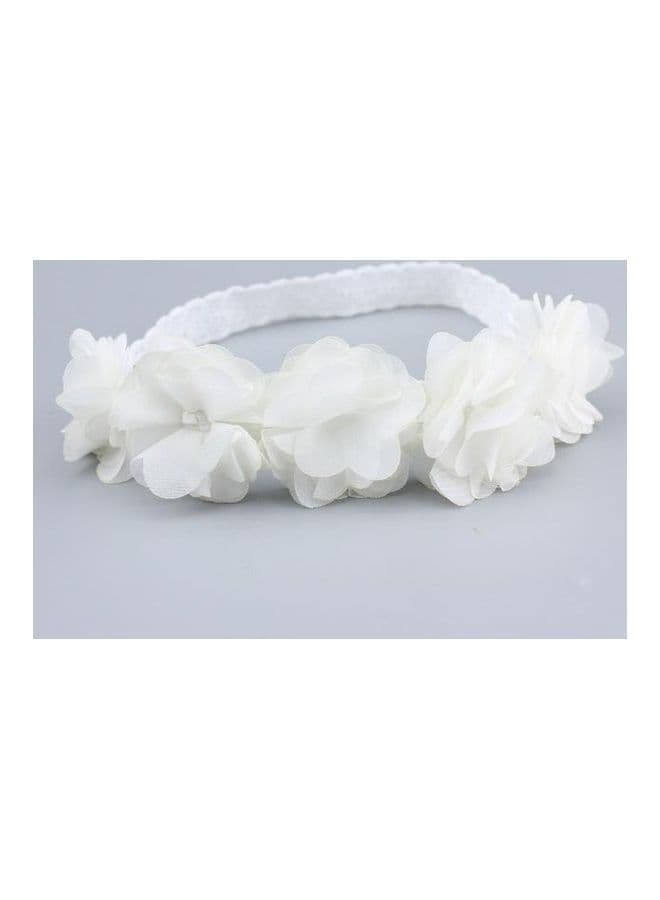 Baby Girl Flower Headband Handmade DIY Headwear white