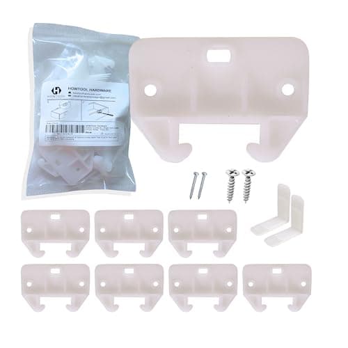 Drawer Track Guides Fixed L-Angle Drawer Glide Set with Screws, 8 Pack White Replacement Drawer Guides for Side-Mount Rails | HOWTOOL