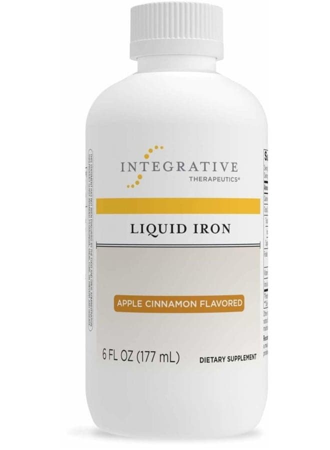 Liquid Iron - Energy Support Supplement* - with Vitamin B12 & Folate - Liquid Supplement for Convenience - Gluten & Dairy-Free - Apple Cinnamon Flavored, 6 fl oz (35 Servings)
