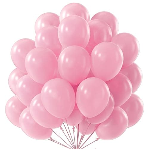 PartyWoo Pearl Pink Balloons 50 pcs 12 Inch Light Pastel Baby Pink Latex Helium Balloons for Wedding Baby Shower Gender Reveal Bachelorette Bridal Shower Princess Birthday Party Decorations PinkZ58