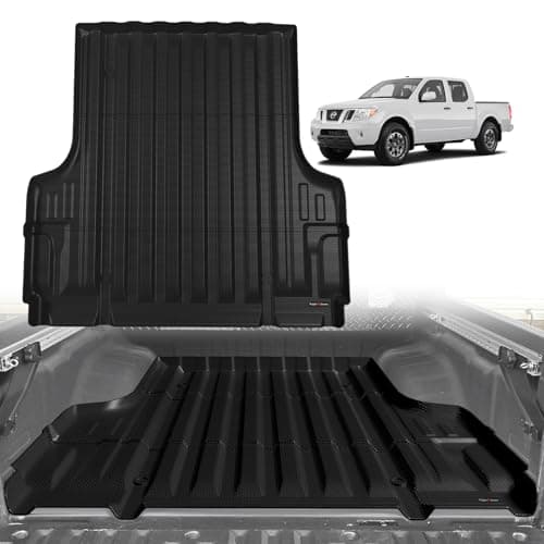 TripleAliners Truck Bed Mat Compatible with 2005-2021 Nissan Frontier Accessories 5FT Truck Bed Liner Perfectly Flush All Weather Protection TPE Heavy Duty Pickup Cargo Mat