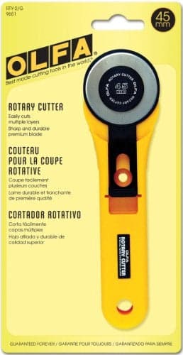 OLFA 45mm Straight Handle Rotary Cutter RTY2G Rotary Fabric Cutter wBlade Cover for Crafts Sewing Quilting Replacement Blade RB451