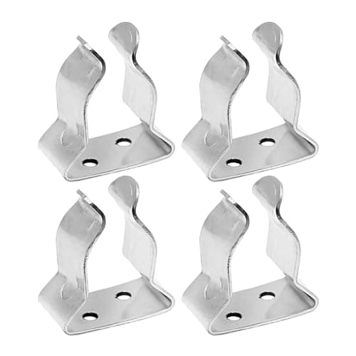 Saihisday Stainless Steel Boat Hook Spring Clamp Holder Spring Clip Silver Bracket Clip for for Boat Hook Boat Pole Gaff Fishing Rod Oar Paddle Brooms 4 Big