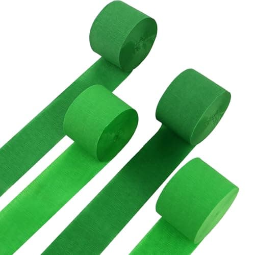 4 Rolls Crepe Paper Green Series Streamers Perfect for Streamers St Patricks Day Party Decorations Wedding Birthday St Patricks Day Decor and DIY Craft Supplies18 Inch x 82 FtRoll