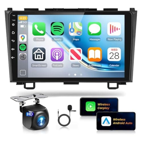 【HiFi 16EQ】 2G+64G Radio for Honda CRV 2007-2011 Adroid 13 Car Stereo with Wireless Carplay Android Auto,9inch 1080P HD IPS Touch Screen 5.0 Bluetooth GPS WiFi RDS FM Radio SWC AHD Backup Camera