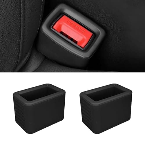 Pvotawp 2PCS Seatbelt Extender for Booster Seat Silicone Rear Seat Belt Buckle Holder Makes Seatbelt Buckle Booster for Easy Access Accessory Drive Belt for Kids to Keep Belt Buckle UprighBlack