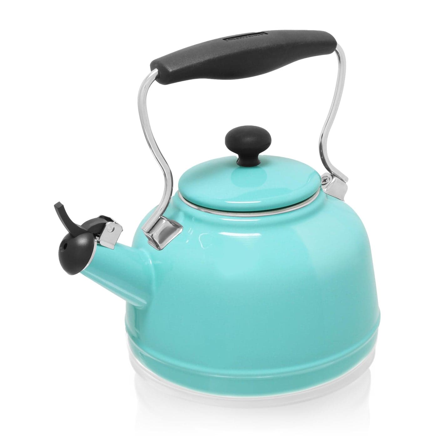 Chantal Tea Kettle 17 QT Vintage Series Premium Enamel on Carbon Steel Whistling Even Heating Quick Boil Aqua