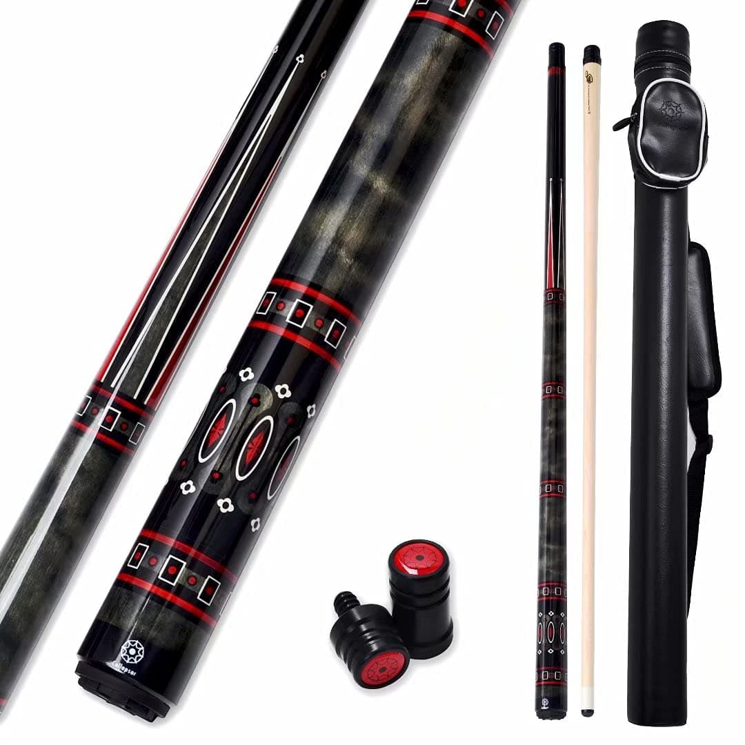 Collapsar CXL500 Pool Cue with 1X1 Hard CaseLow Deflection Shaft 13mm Black Tip Billiard Ques Sticks58 2Pieces 21 oz Professional Pool Stick Set