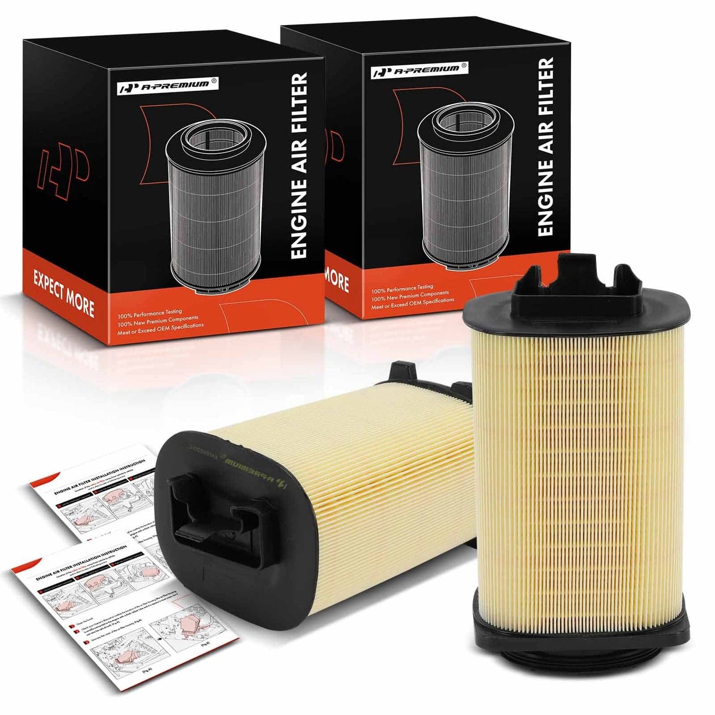 APremium 2PC Engine Air Filter Compatible with Infinit Q50 20162018 Q60 20172017 MercedesBenz E200 20142021 GLC250 20172018 L4 20L