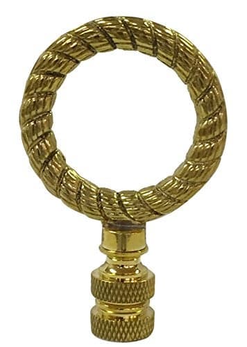 Royal Designs Rope Wreath 2125 Lamp Finial for Lamp Shade Polished Brass