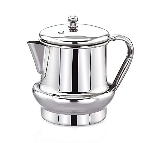 DiBha Stainless Steel Teapot with Lid/Easy to Pour Spout, Cool Touch Handle, Attractive Design/Tea Coffee Kettle with Handle, 600 ml