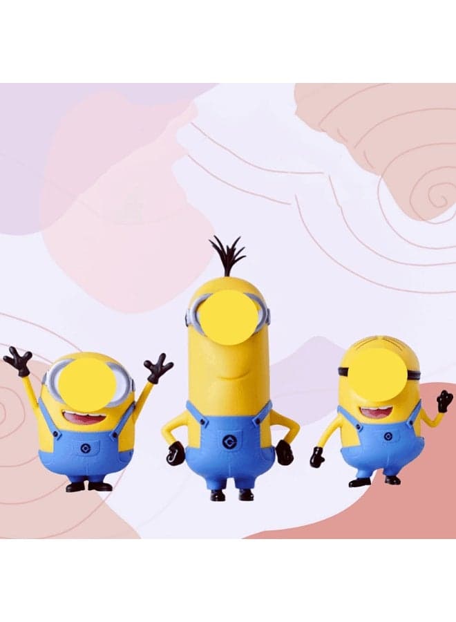 3 - Piece Set of Minions Bob, Kevin, and Stuart - Dolls, Figurines, and Hand - painted Models. Ideal Desktop Decoration, Children's Toy, and Indoor Ornament