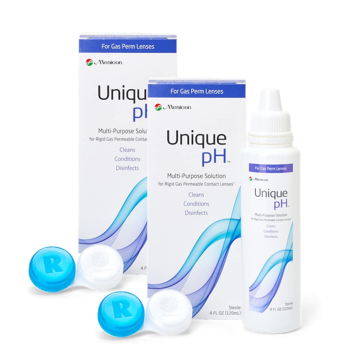 Menicon Unique pH MultiPurpose Solution RGP Lens Case 4 Fl Oz Pack of 2