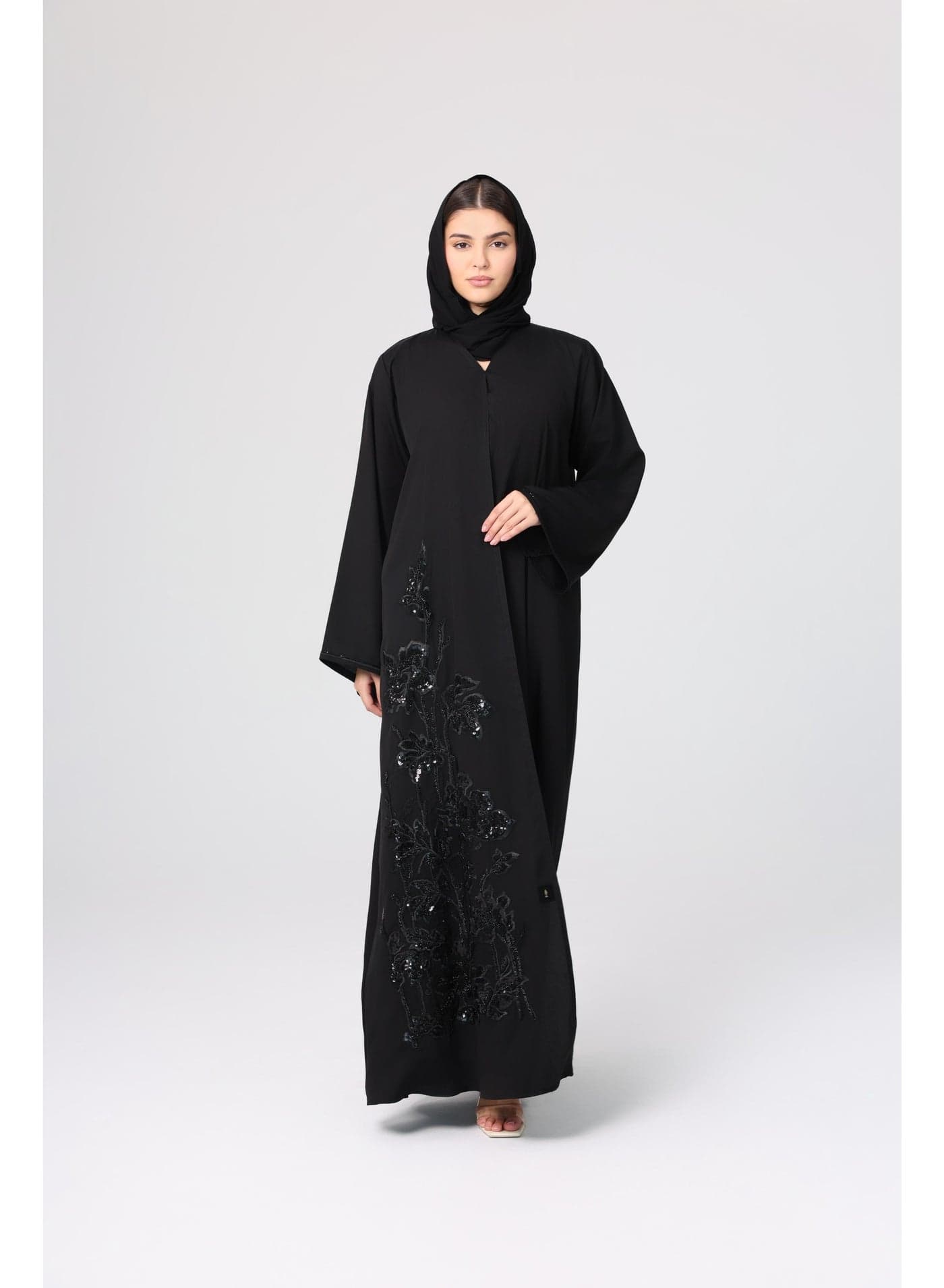 Luxury Design Beaded Embroidery Soild Abaya ABY1131