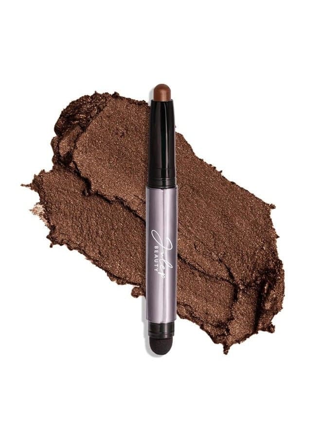 Eyeshadow 101 Crème-to-Powder Waterproof Eyeshadow Stick – Cocoa Shimmer – Long-Lasting, Crease-Proof, Rich Brown Shimmer Eyeshadow with Built-in Smudger