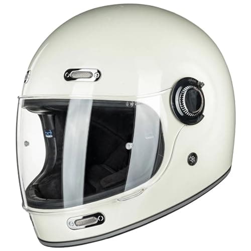 ILM Full Face Motorcycle Helmet Retro for Adult with Visor Vintage Helmets for Cruisers Scooters Mopeds Pinlock Compatible DOT Model Z503(Matte Black, Large)