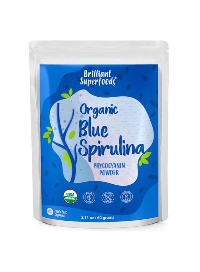 Blue Spirulina Powder - 100% Pure Superfood Supplement - Brilliant Blue Natural Food Coloring - Pure Water Extracted -