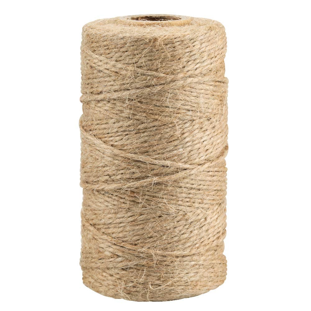 KINGLAKE Natural Jute Twine String 656 Feet 2mm Twine for Crafts Gift Wrapping Christmas Packing String for Arts Decoration Wedding Gardening