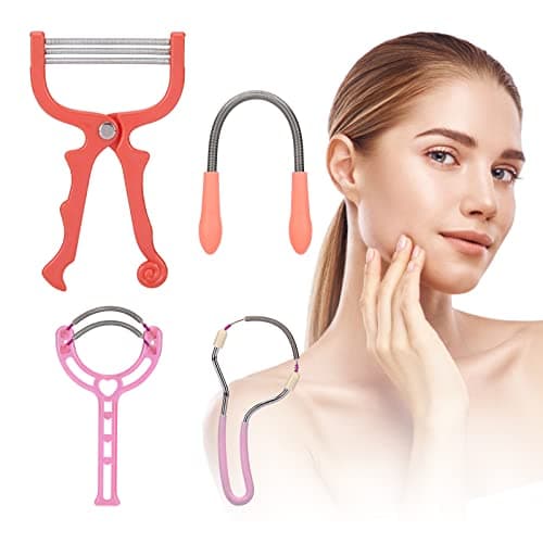 Ideal Swan Spring Hair Remover - 4 Pack Stainless Steel Spring Epilator - Facial Hair Remover for Women Face, Chin Hair, Upper Lip Hair, Spring Facial Hair Remover for Women Mustache