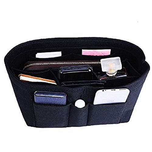 ZTUJO Purse Organizer Insert, Felt Bag Organizer For Handbag, 13 Colors, 6 Sizes (X-Large, Black)