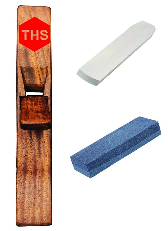 THS 9 230MM Teakwood Sagwan Hand Wood PlanerRandha with Steel Plate COMBO SET