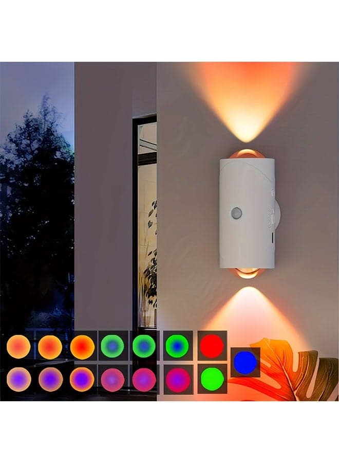 Rechargeable LED Night Light with Motion Sensor, RGB Gradient Ambient Light, Dimmable Indoor Lamp, Magnetic Stair Lights, Suitable for Entryway, Bedside, Desk, Wardrobe
