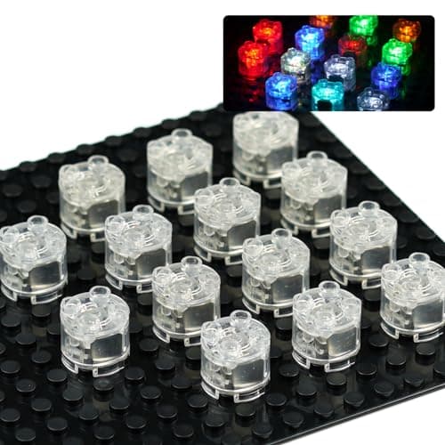 Pamvava Light Up Bricks Accessories Kits 2x2 Classic Transparent LED Light Brick Pack 14 Pieces Parts Building Blocks Set Toys