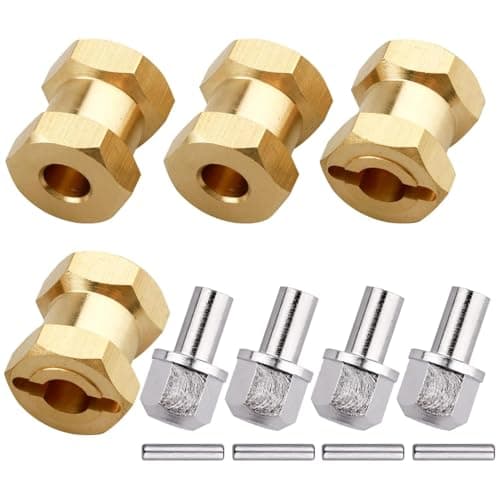 4PCS CrazyHobby Brass RC 12mm Wheel Hubs Extensions Wheel Spacers Hex Drive Adapter for 110 RC Crawler Axial SCX10 SCX10 II 90046 D90 15mm