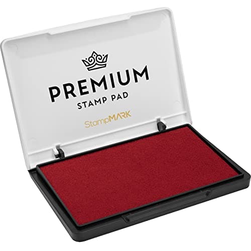 StampMark Premium Stamp Pad Medium Size 3" x 4" - for Traditional Rubber Stamps - Felt Pad Crimson Red Color