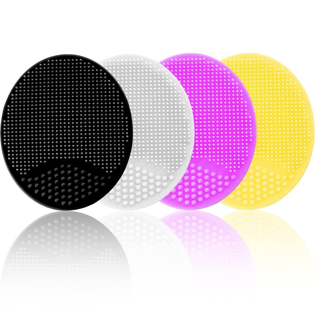 Silicone Facial Cleansing Brush Soft Face Brush Blackhead Acne Pore Pad Face Exfoliator Deep Cleaning 4 Pack