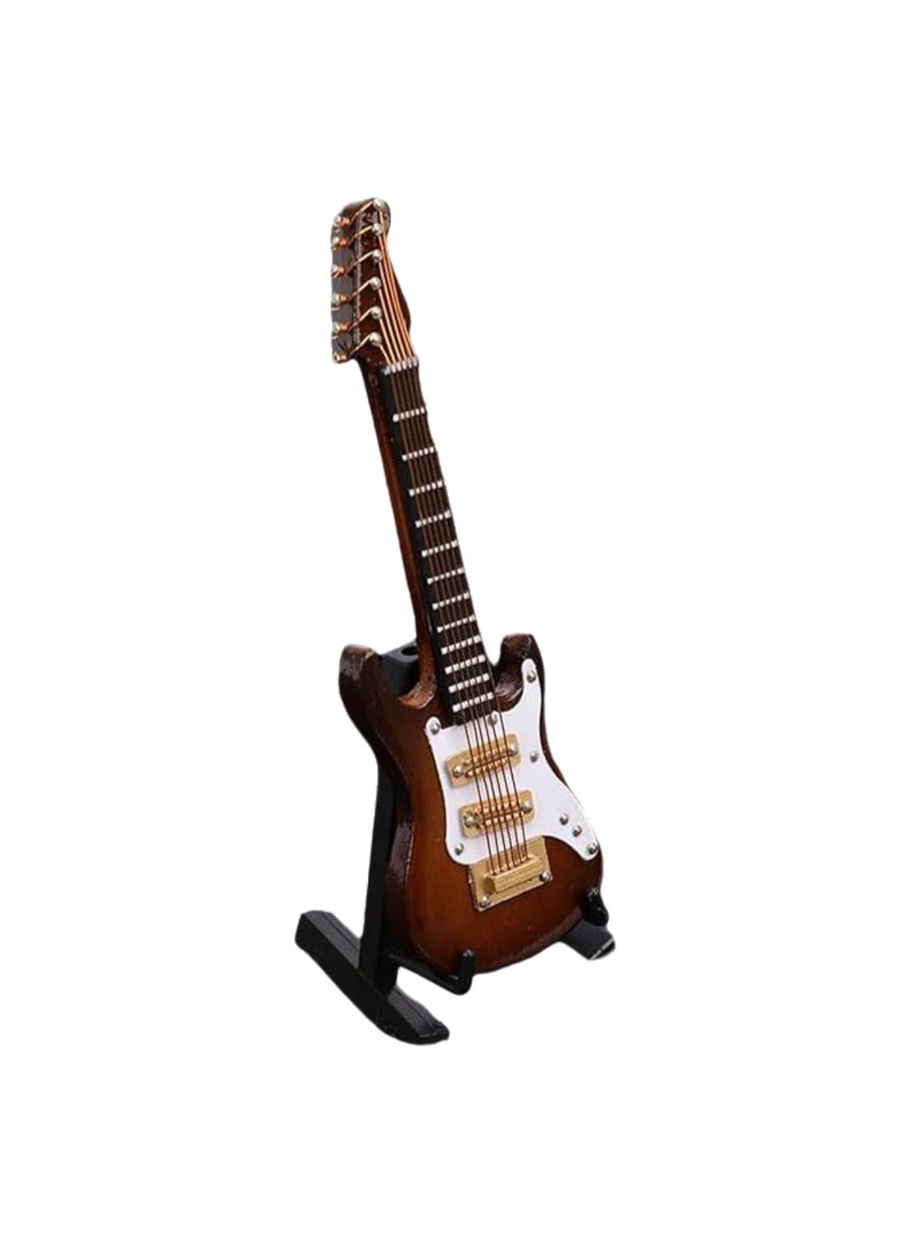 10cm Mini Electric Guitar Wooden Miniature Guitar Model Decoration Suitable for Bedroom Living Room Miniature Musical Instrument Ornaments