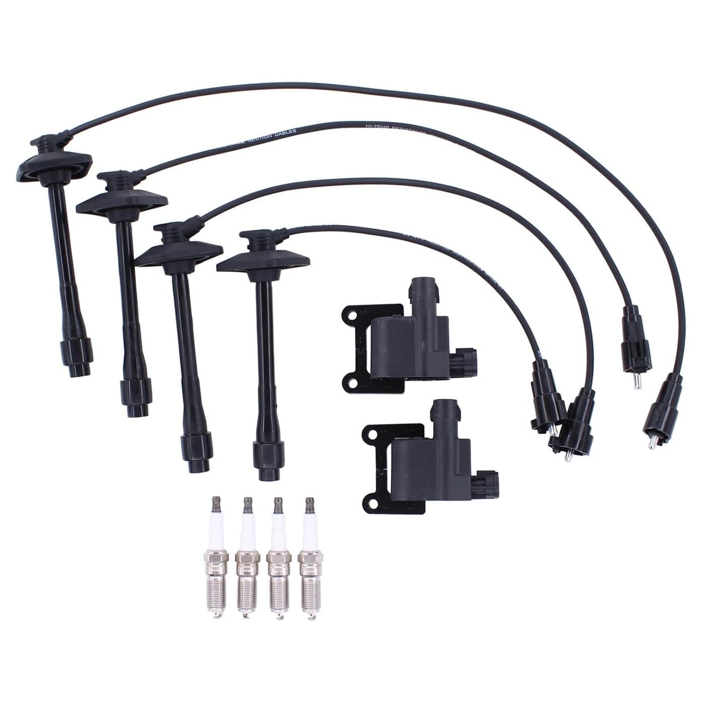 MOTOKU Ignition Coil and Spark Plug Wire Set for Toyota Solara, Camry 2.2 (1997-2001) & RAV4 (1997-2000)