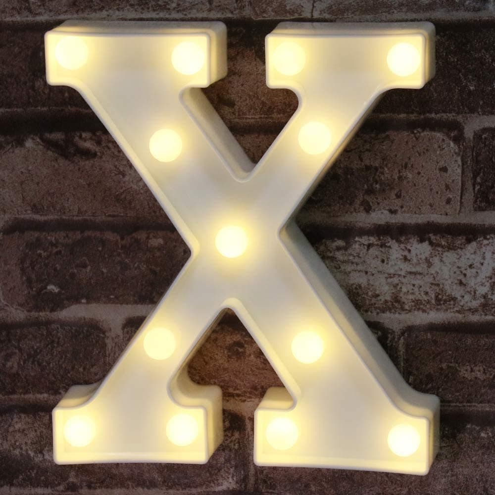 Pooqla LED Marquee Letter Lights Sign Light Up Alphabet Letter for Home Party Wedding Decoration X