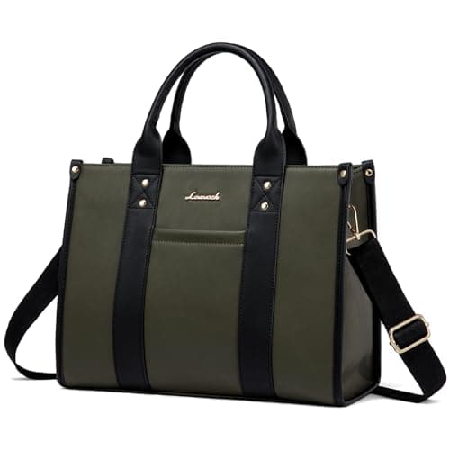LOVEVOOK Tote Bag for Women Leather Purse and Handbags, Satchel Shoulder Crossbody Green Top Handle Bags with Zipper