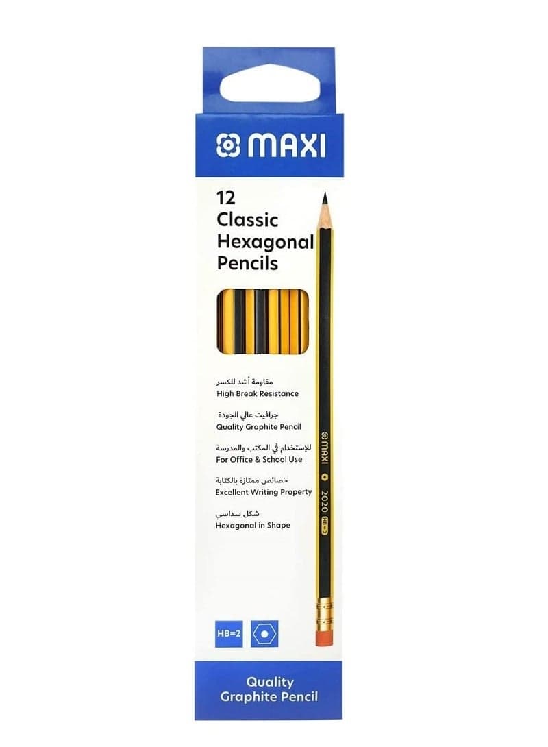 12-Pack HB Pencils with Erasers – Break-Resistant Black Lead, Easy to Sharpen – Ideal for School & Office Use