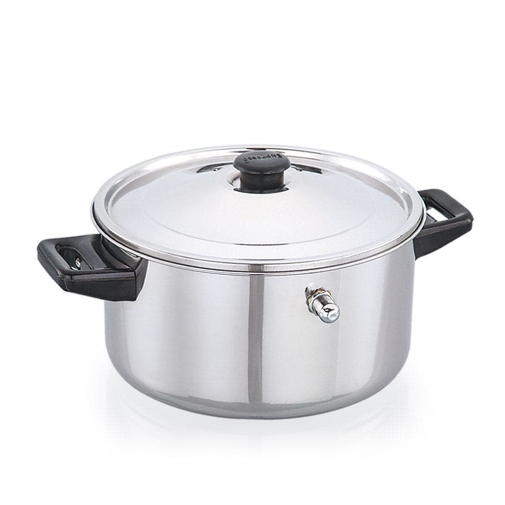 Expresso Stainless Steel EcoFriendly Double Handle Milk Boiler Pot Induction Friendly Pot wSilver Bottom 25 litres