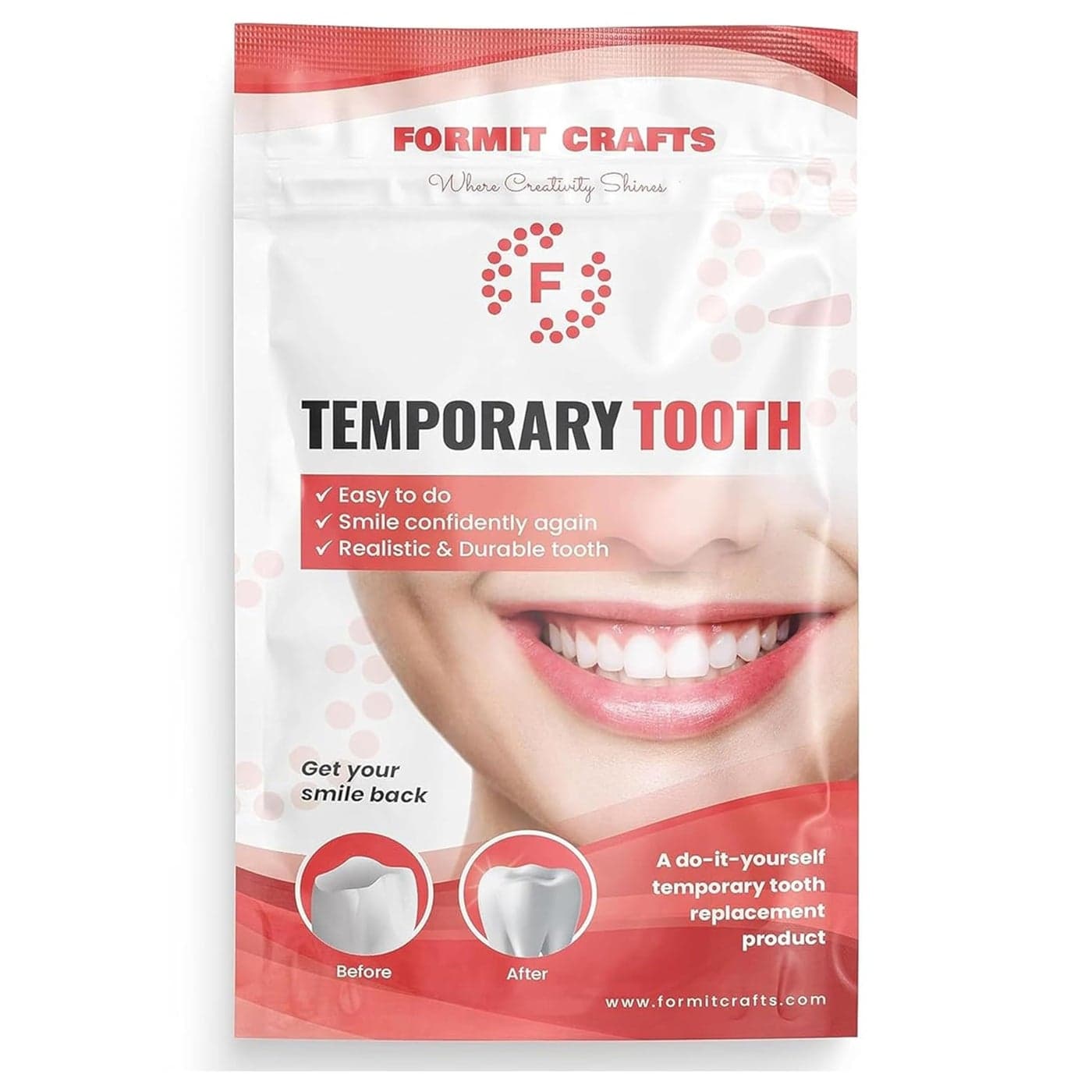 Thermoplastic Beads for Teeth Repair for DIY Tooth Filling Moldable Thermal Beads for Ideal for Chipped Cracked Teeth Realistic and Durable 60 Grams
