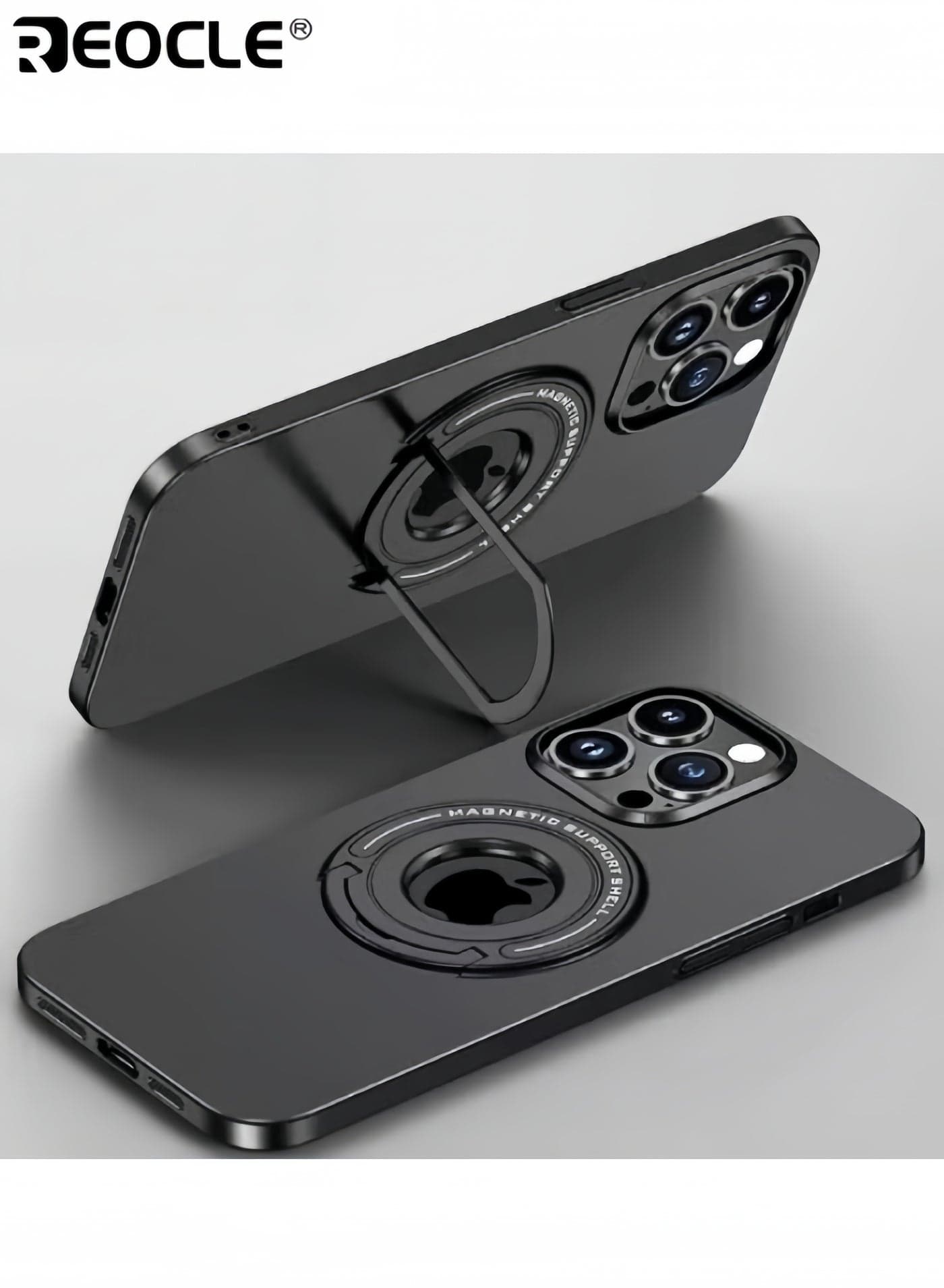 Magnetic iPhone Case with Invisible Ring Holder Stand Camera Lens Full Protection Shockproof Phone Case Cover for iPhone 14 Pro Max