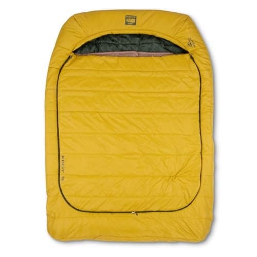 Kelty Tru.Comfort Doublewide 2P 20 Degree Sleeping Bag, Two Person, Synthetic Fill, Couples & Family Camping, Overlanding – Removable Blanket, Wider Than Queen Sized Bed, Updated for 2023 (Olive Oil)