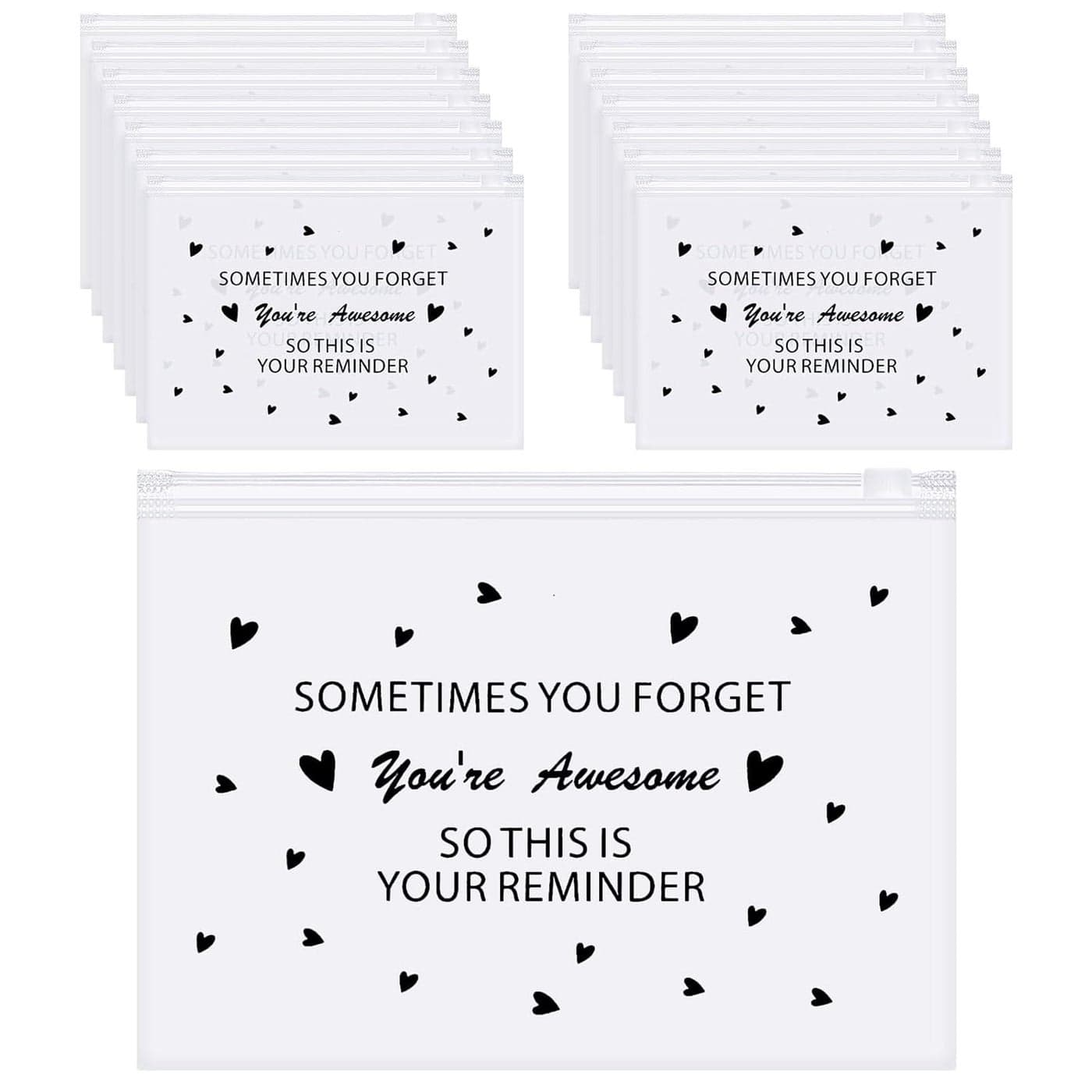 Sotiff 60 Pcs Inspirational Gifts for Women, Bulk Cosmetic Makeup Bag EVA Swag Bag Items Employee Appreciation Gifts for Her Nurse Coworkers International Womens Day(Awesome,8 x 6 Inch)