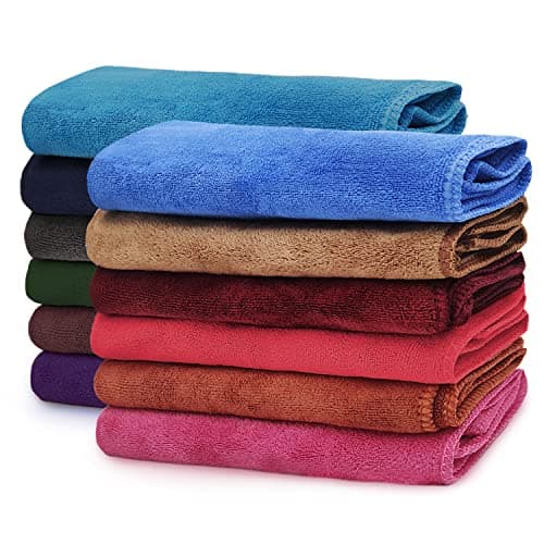 Sassoon Highly Absorbent Microfiber Cleaning Cloth in 450 GSM (12 Pcs, Assorted) 40X40 cms- Thick Lint & Streak-Free Multipurpose Cloths-Automotive Microfiber Towels for Car Bike Cleaning