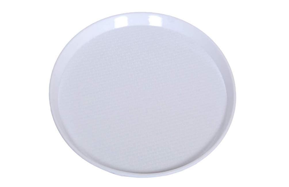 SWIFT INTERNATIONAL Durable Multi-Use Round Serving Plastic Tray for Kitchen (Size 16-Inches) (White-41 cm)