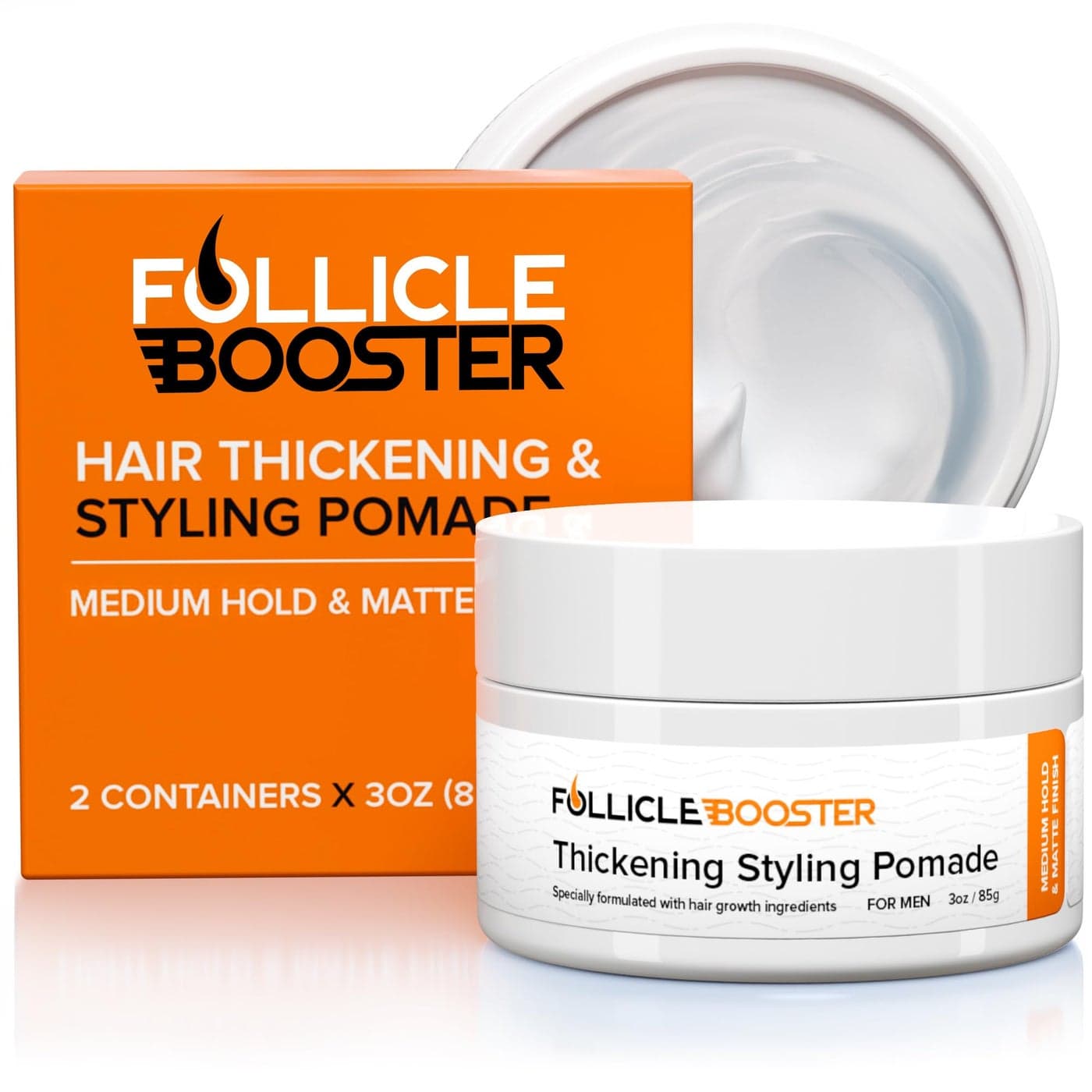 FOLLICLE BOOSTER Hair Growth Pomade 1 Pack Infused with Thinning Combating Ingredients Waterbased Cream Formulation Ethically Sourced Medium Hold Matte for Men Styling