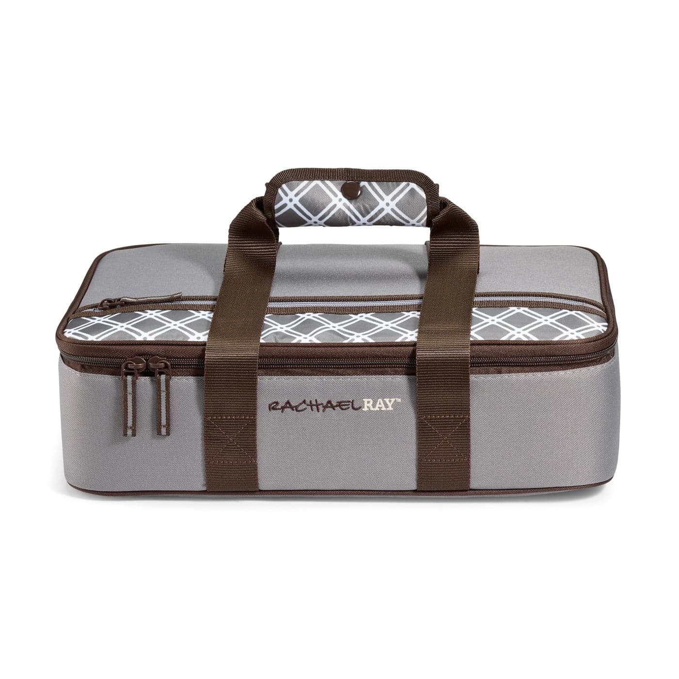 Rachael Ray Lasagna Lugger Thermal Insulated Casserole Carrier for Hot or Cold Food Lugger Tote for Pockluck Parties Picnic and Cookouts Fits 9 x 13 Baking Dish Sea Salt Grey