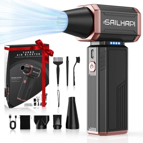 SAILHAPI Electric Air Duster, 300000RPM High-Speed Cordless Blower Fan with Adjustable Speed & Brushless Motor, Portable Mini Blower for Keyboard, Car Detailing, PC Cleaning, Replaces Canned Air