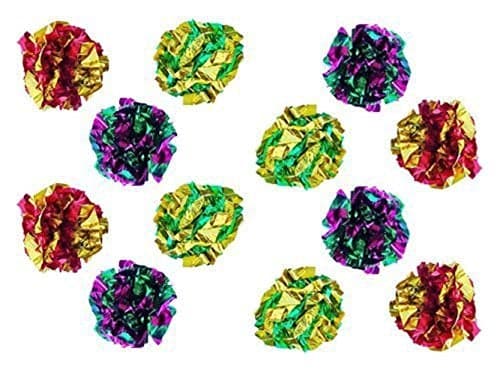 PETFAVORITES Original Mylar Crinkle Balls Cat Toys 12 Pack