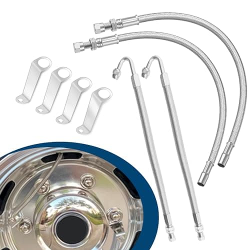 Double Tires Air Inflation Kit, Valve Stem Extension, Valve Stem Extenders, Dual Tire Air Inflation Kit, Tire Valve Extension Tube Kit for Tire Inspection, Easy Connecting to Tire Valves and Equipment