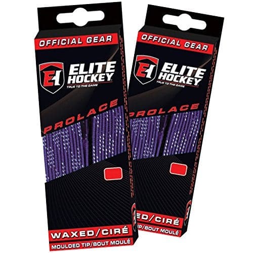 Elite Hockey Prolace Waxed Hockey Skate Laces - SET of 2 Pairs (Purple, 96")